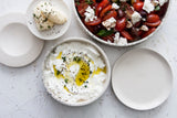 Elegant Two-Sized Serving Dish Set in White and Black Dots