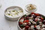 Elegant Two-Sized Serving Dish Set in White and Black Dots