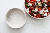 Elegant Two-Sized Serving Dish Set in White and Black Dots