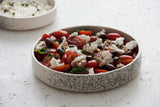 Elegant Two-Sized Serving Dish Set in White and Black Dots