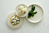 Elegant White butter and salt serving set with clear matte glaze