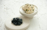 Elegant White butter and salt serving set with clear matte glaze