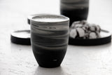 ORI -Ceramic cappuccino cup in black and white marble pattern
