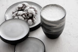 ORI -Ceramic cappuccino cup in black and white marble pattern