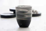 ORI -Ceramic cappuccino cup in black and white marble pattern