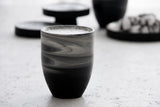 ORI -Ceramic cappuccino cup in black and white marble pattern