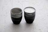 ORI -Ceramic cappuccino cup in black and white marble pattern