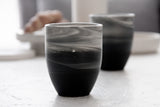 ORI -Ceramic cappuccino cup in black and white marble pattern