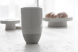 Ori - Ceramic tumbler in gray and white glossy glaze