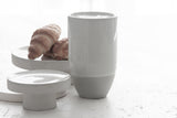 Ori - Ceramic tumbler in gray and white glossy glaze