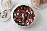 Elegant White Ceramic Salad Bowl with Black Dots Pattern