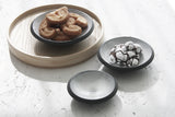 Serving set- Ceramic dishes in black and white glaze