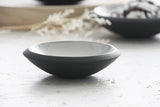 Serving set- Ceramic dishes in black and white glaze