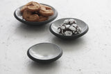 Serving set- Ceramic dishes in black and white glaze