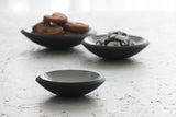 Serving set- Ceramic dishes in black and white glaze