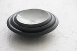 Serving set- Ceramic dishes in black and white glaze