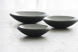 Serving set- Ceramic dishes in black and white glaze