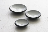 Serving set- Ceramic dishes in black and white glaze