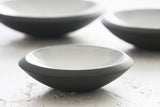 Serving set- Ceramic dishes in black and white glaze