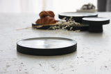 Serving platters set- Ceramic platters set in black and white glossy glaze