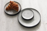 Serving platters set- Ceramic platters set in black and white glossy glaze