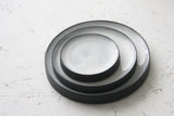 Serving platters set- Ceramic platters set in black and white glossy glaze