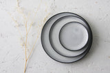 Serving platters set- Ceramic platters set in black and white glossy glaze