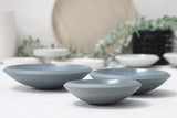 Serving set- Ceramic dishes in nordic blue-gray