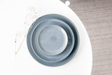 Serving platters set- Ceramic platters set in dark blue-gray