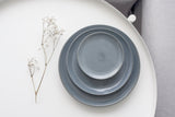 Serving platters set- Ceramic platters set in dark blue-gray