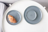 Serving platters set- Ceramic platters set in dark blue-gray