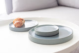 Serving platters set- Ceramic platters set in dark blue-gray