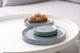 Serving platters set- Ceramic platters set in dark blue-gray