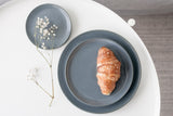 Serving platters set- Ceramic platters set in dark blue-gray