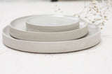 Serving platters set- Ceramic platters set in light gray