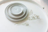 Serving platters set- Ceramic platters set in light gray