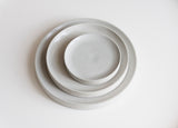 Serving platters set- Ceramic platters set in light gray