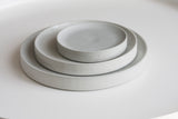 Serving platters set- Ceramic platters set in light gray