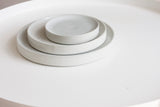 Serving platters set- Ceramic platters set in light gray