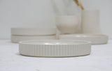 Ceramic large bowl in white with curved line pattern