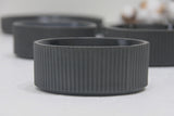 Ceramic small bowl in black curved line pattern