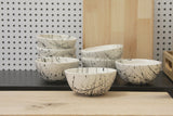 TRIO- 3 ceramic bowls in white and black lines