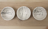 TRIO- 3 ceramic bowls in white and black lines