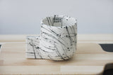 Lenny- Ceramic espresso cup in white with black lines pattern