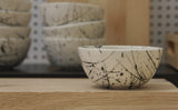 TRIO- 3 ceramic bowls in white and black lines