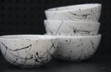 TRIO- 3 ceramic bowls in white and black lines