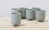 PLUS - Ceramic espresso cup in gray with clear glossy glaze