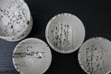 TRIO- 3 ceramic bowls in white and black lines