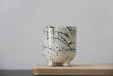 Plus- Ceramic espresso cup in black lines pattern