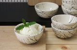 TRIO- 3 ceramic bowls in white and black lines